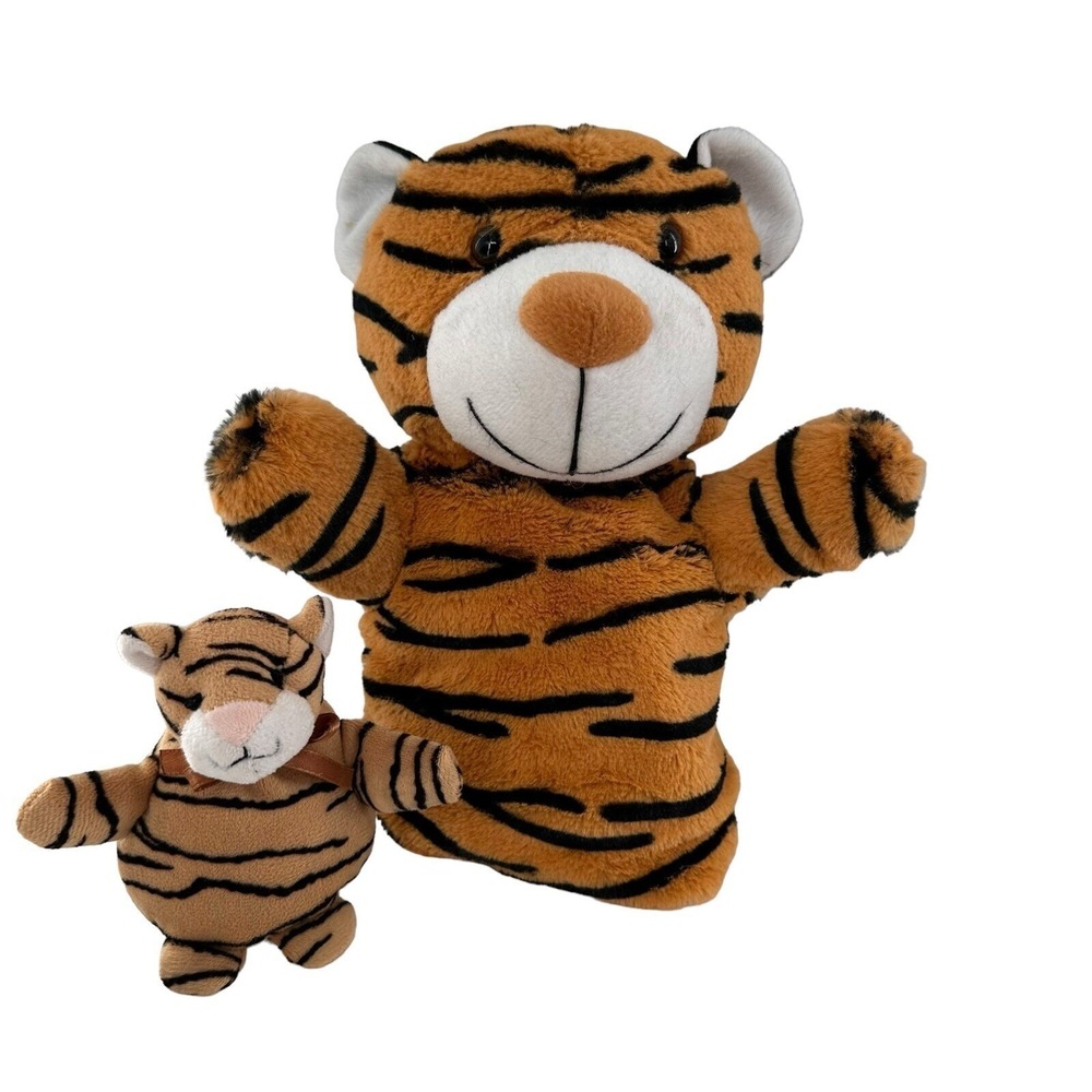 Tiger Hand Puppet & Plush Toy Set By Beverly‎ Hills Teddy Bear Co. 2011 Stripes